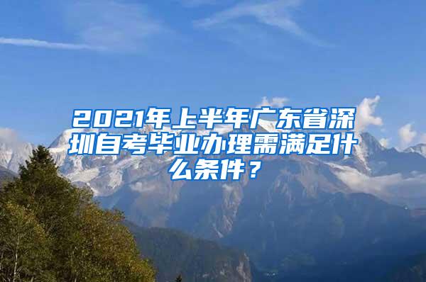 2021年上半年广东省深圳自考毕业办理需满足什么条件？