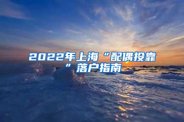 2022年上海“配偶投靠”落户指南
