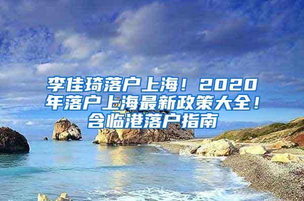 李佳琦落户上海！2020年落户上海最新政策大全！含临港落户指南