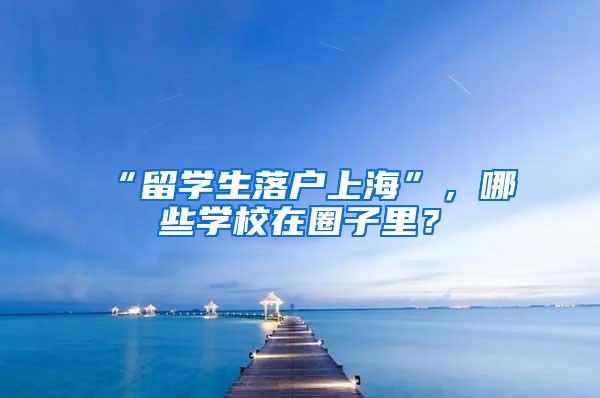 “留学生落户上海”，哪些学校在圈子里？