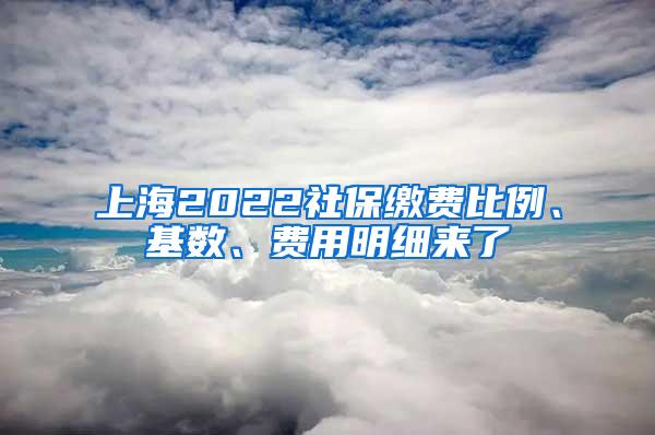 上海2022社保缴费比例、基数、费用明细来了