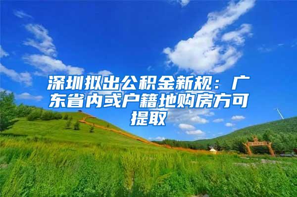 深圳拟出公积金新规：广东省内或户籍地购房方可提取